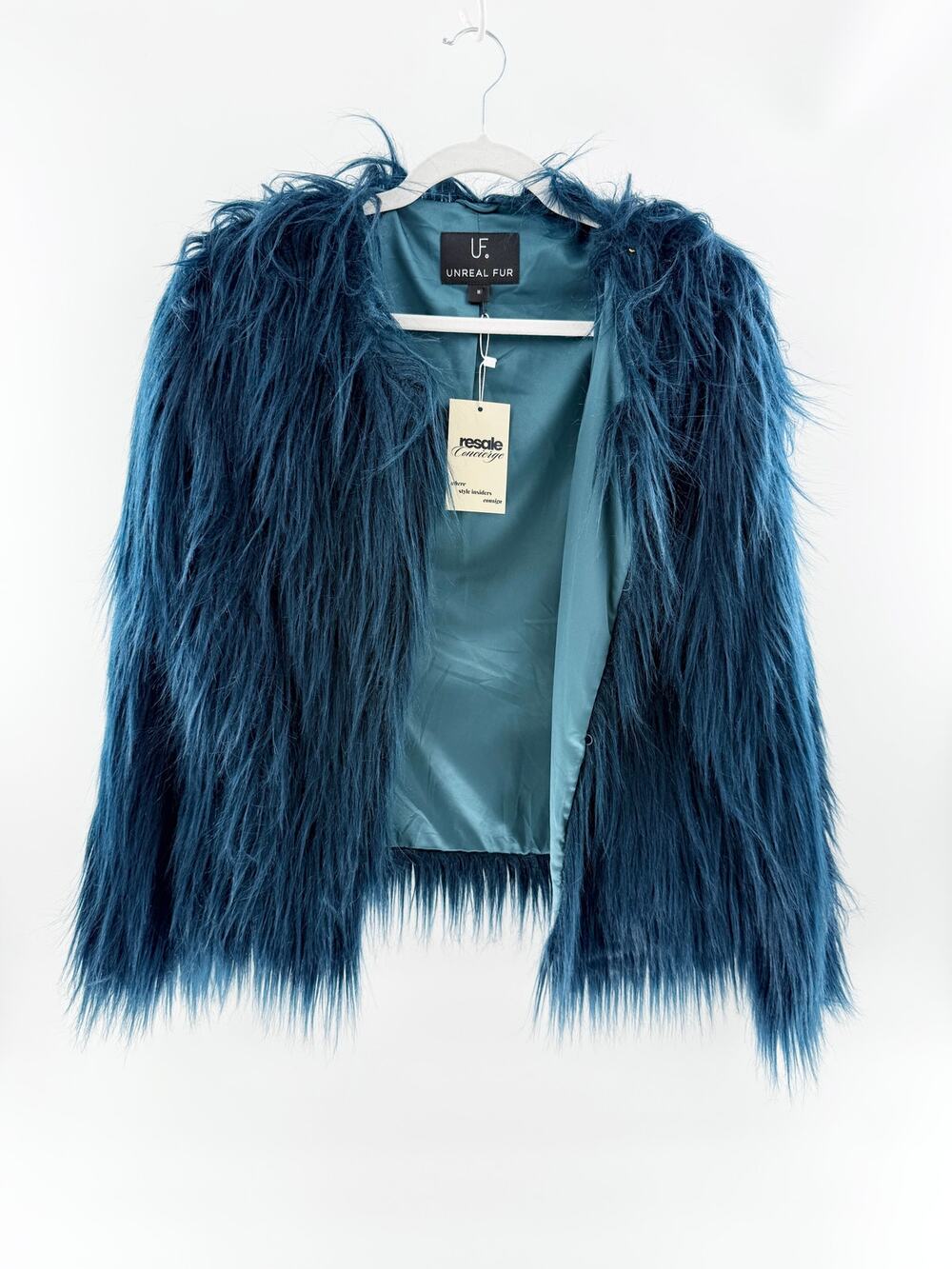 Unreal Passage Of Venus Long Sleeve Faux Fur Jacket Green Women's Size Medium